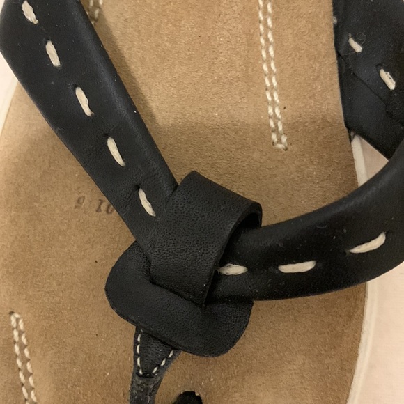 FIERAMOSCA & CO BLACK LEATHER/TAN SUEDE SANDALS::NWOTS NEVER WORN:SZ 7•5 BRAZIL - Picture 3 of 4